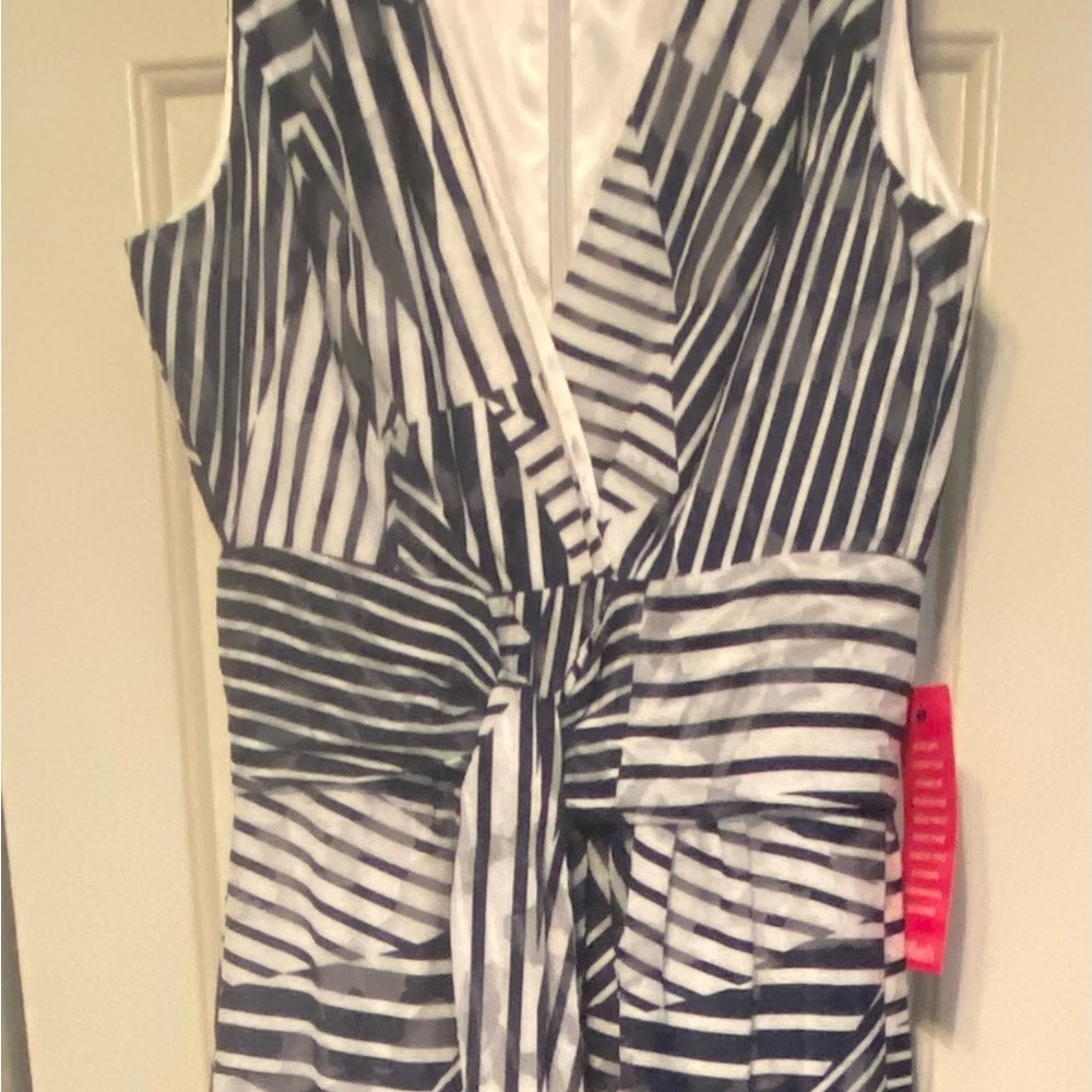 Long Navy and White dress